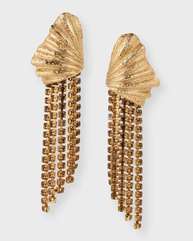 Textured Shell Fringe Earrings